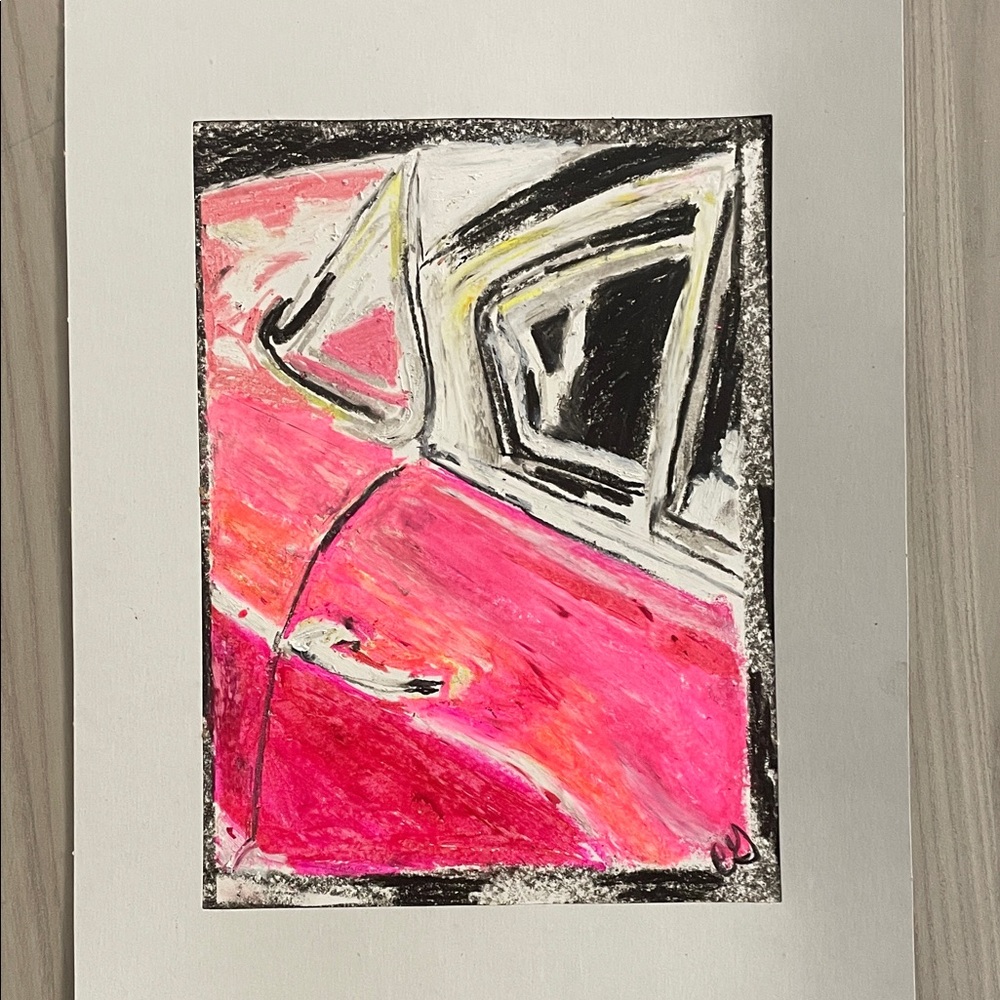 Abstract Pink and Black Artwork